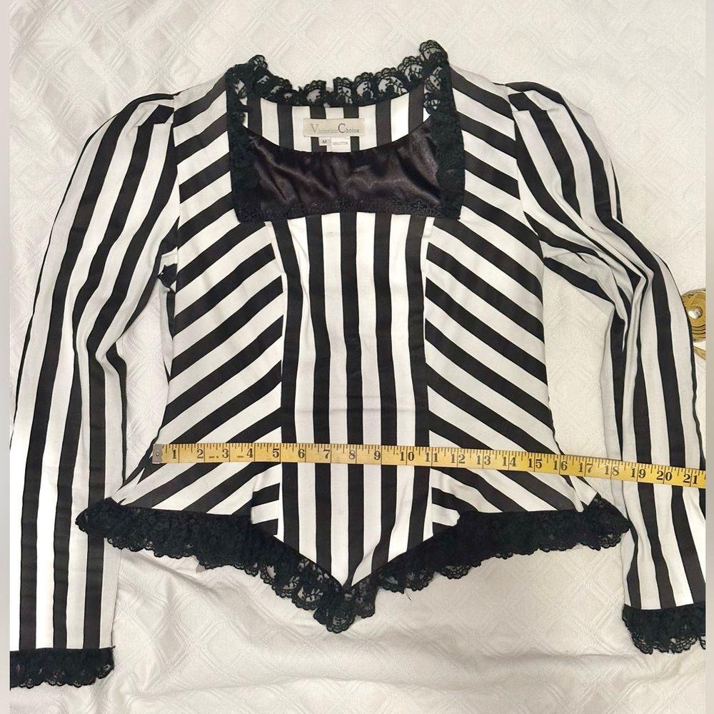 Victorian Choice Gothic Sleepy Hollow Gown Black & White Beetlejuice Dress - Picture 9 of 15